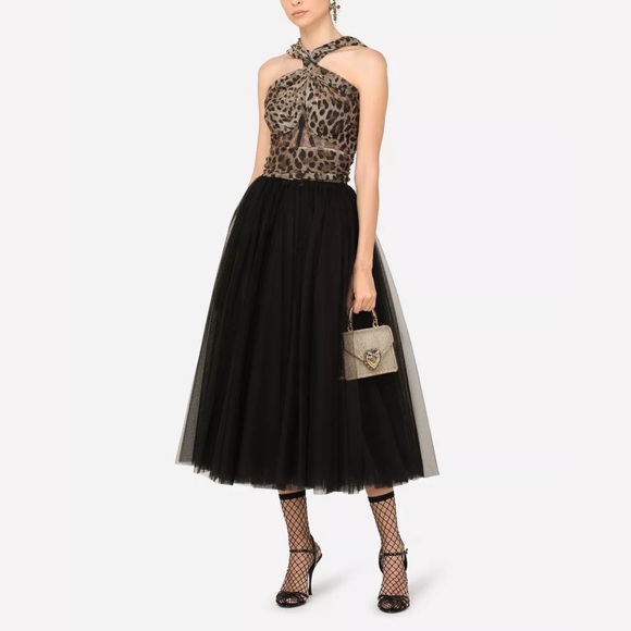 Dolce & Gabbana Leopard and Black Tulle Gown - Picture 1 of 8
